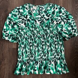 Baum Und Pferdgarten Green & Black Animal Print Top
